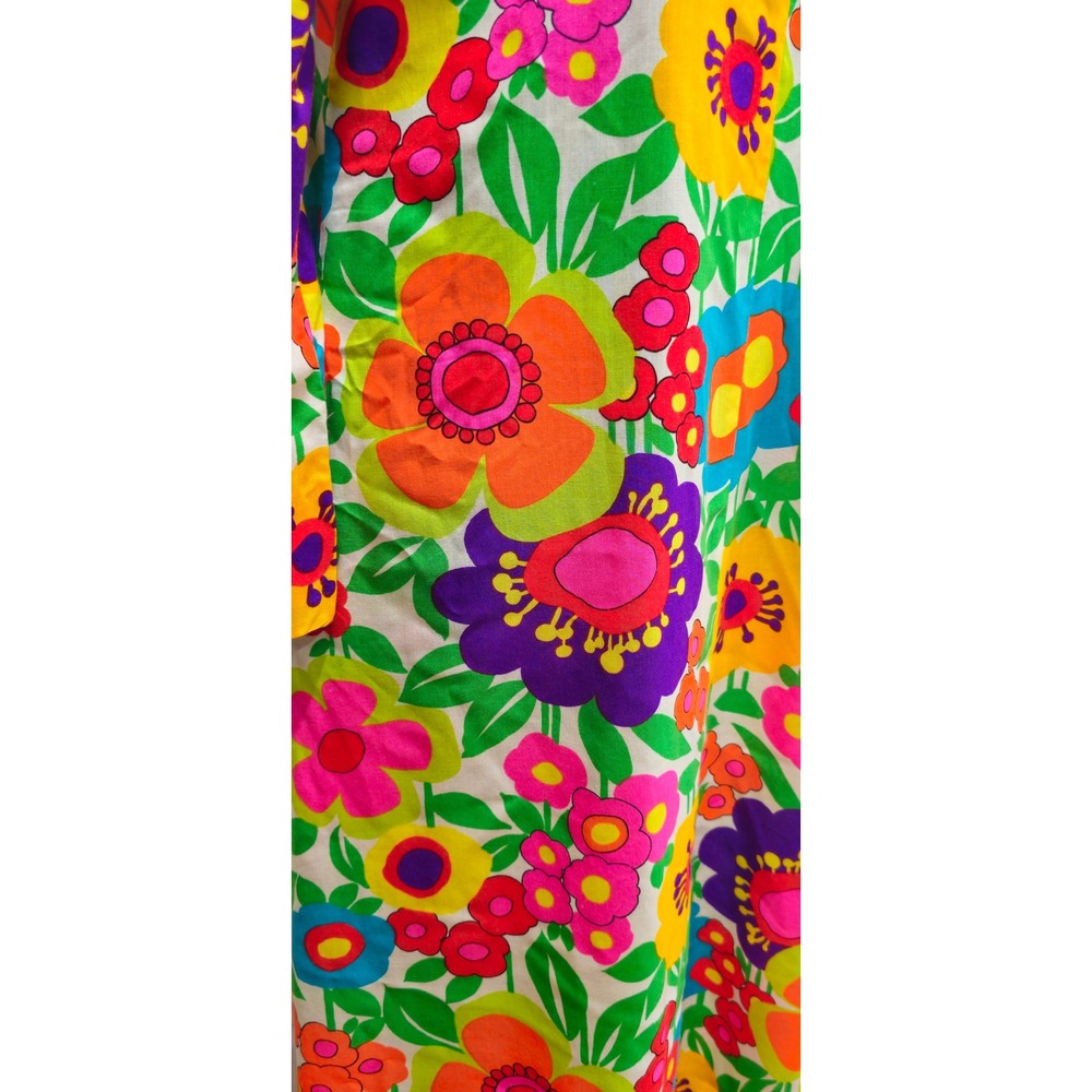 Keyloun Kaftan Maxi Dress Med Vintage 60s 70s Psychedelic Flower Power Retro Mod - Picture 11 of 14